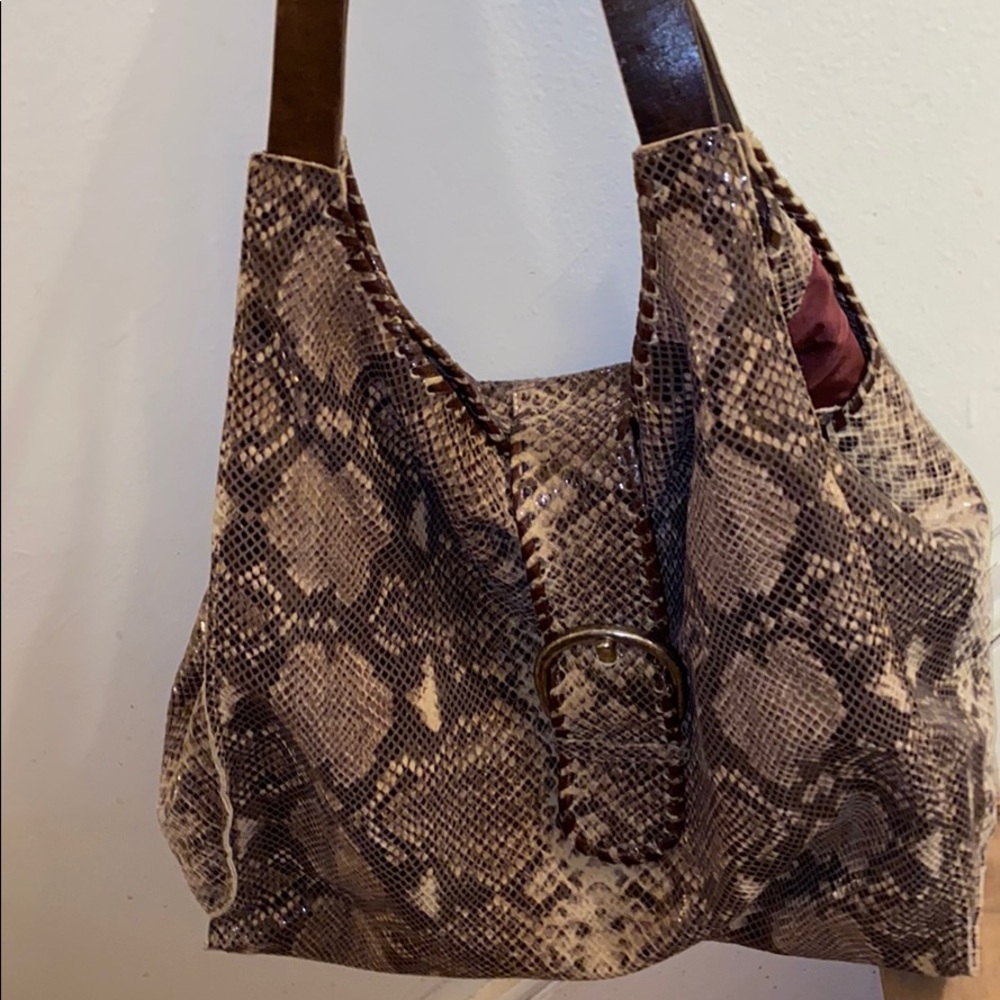 Carla Mancini New Leather Snake skin embossed